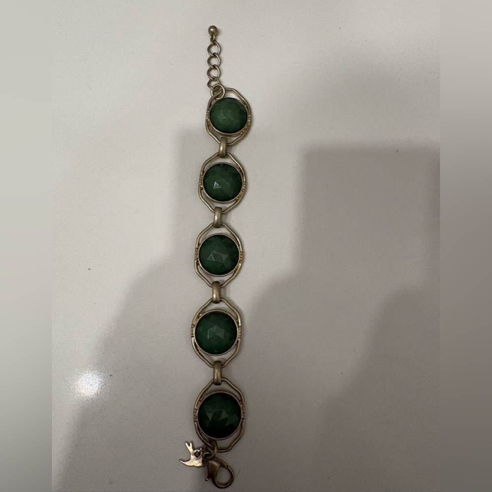 J. Crew Green and Gold Bracelet